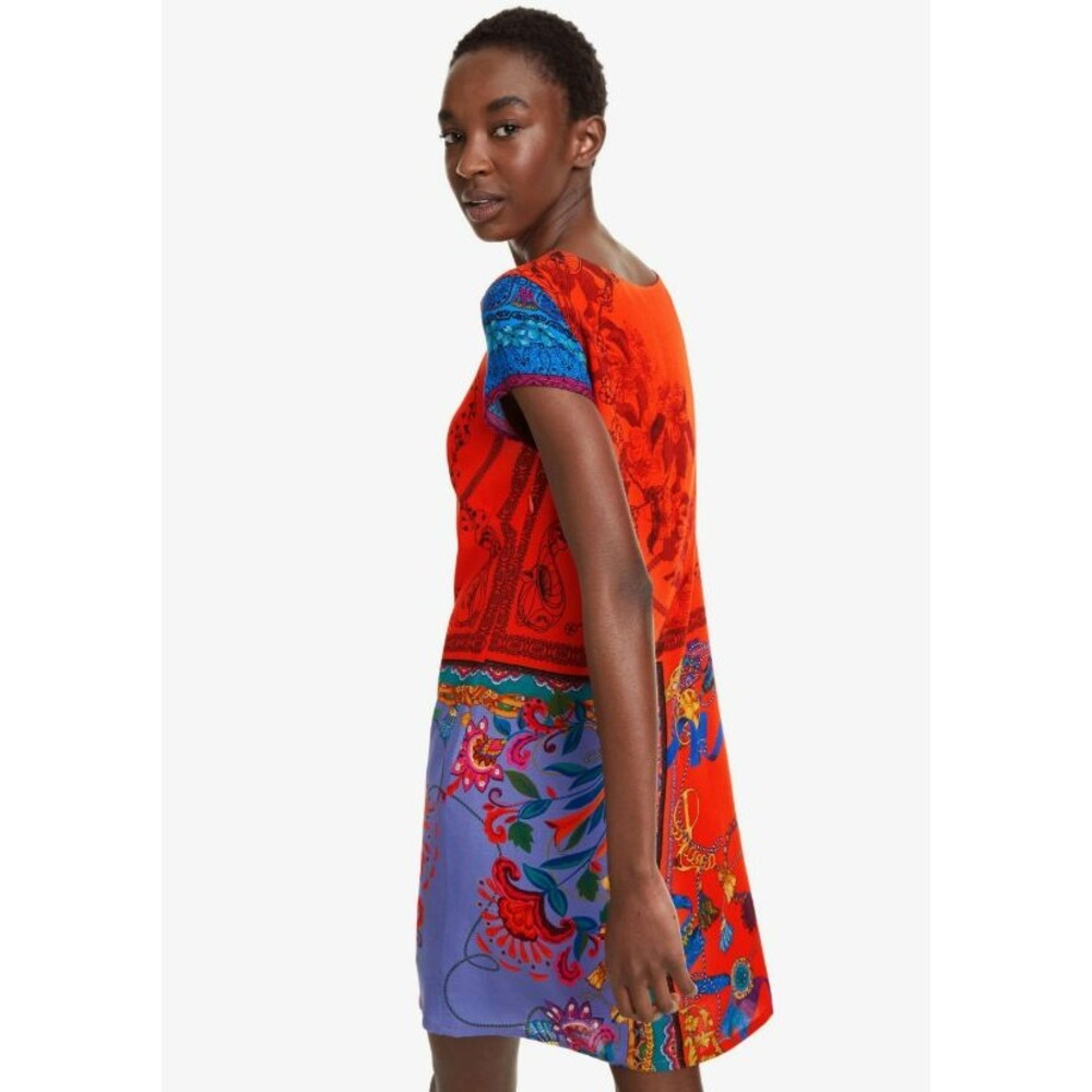 Desigual Koda Dress Size 40 Shift Mini Patchwork BOHO Scarf Print Festival Artsy - Picture 3 of 16